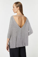 Load image into Gallery viewer, CREW-NECK TOP IN A LIGHT STRETCHY VISCOSE JERSEY WITH A DEEP V-BACK