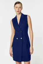 Load image into Gallery viewer, DOUBLE-BREASTED SLEEVELESS DRESS IN STRETCHY TECHNICAL JERSEY WITH LAPELS