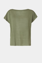 Load image into Gallery viewer, CREW NECK CROPPED TOP IN LINEN/VISCOSE JERSEY