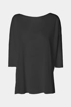 Load image into Gallery viewer, CREW NECK TOP IN LINEN/VISCOSE JERSEY WITH A PLUNGING V-NECK AT THE BACK