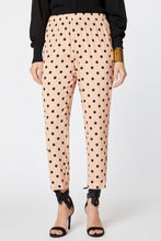 Load image into Gallery viewer, CARROT PANTS IN POLKA DOT PRINTED VISCOSE WITH ELASTICIZED WAIST
