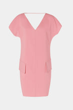 Load image into Gallery viewer, EGG-SHAPED DRESS IN STRETCHY VISCOSE CREPE WITH DOUBLE V NECK