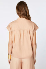 Load image into Gallery viewer, BOXY SLEEVELESS SHIRT IN STRETCHY COTTON POPLIN WITH MANDARIN COLLAR