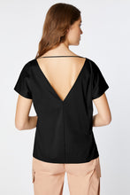 Load image into Gallery viewer, BOXY TOP IN STRETCHY COTTON POPLIN WITH DOUBLE V NECK
