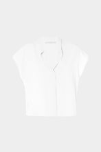Load image into Gallery viewer, BOXY SLEEVELESS SHIRT IN CRÊPE DE CHINE WITH MANDARIN COLLAR
