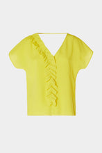 Load image into Gallery viewer, BLOUSE IN CRÊPE DE CHINE WITH FLOUNCY DETAIL