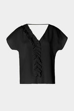 Load image into Gallery viewer, BLOUSE IN CRÊPE DE CHINE WITH FLOUNCY DETAIL