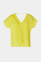 Load image into Gallery viewer, BLOUSE IN CRÊPE DE CHINE WITH FLOUNCY DETAIL