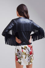 Load image into Gallery viewer, Fringed leather jacket