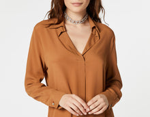 Load image into Gallery viewer, CREPE DE CHINE SHIRT DRESS WITH GOLD BUTTONS