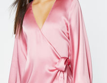 Load image into Gallery viewer, BELTED ROBE DRESS IN STRETCHY SATIN