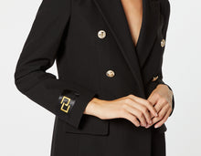 Load image into Gallery viewer, DOUBLE-BREASTED BLAZER IN STRETCHY GABARDINE WITH HERALDRY BUTTON and GOLDEN DETAIL