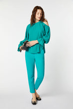 Load image into Gallery viewer, CREPE DE CHINE BLOUSE WITH CUT-OUT SHOULDER DETAIL