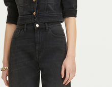 Load image into Gallery viewer, BLACK DENIM CROPPED JEANS