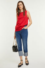 Load image into Gallery viewer, BLUE DENIM ROLLED-CUFF JEANS