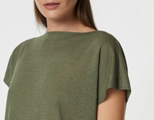 Load image into Gallery viewer, CREW NECK CROPPED TOP IN LINEN/VISCOSE JERSEY