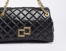 Load image into Gallery viewer, FAUX-LEATHER CONTOURED BAG WITH STITCHED DETAIL AND GOLD CG LOGO