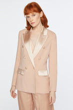 Load image into Gallery viewer, DOUBLE-BREASTED BLAZER IN VISCOSE CREPE WITH ENVERS SATIN DETAILS
