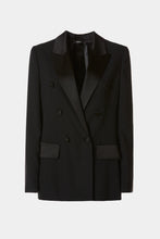 Load image into Gallery viewer, DOUBLE-BREASTED BLAZER IN VISCOSE CREPE WITH ENVERS SATIN DETAILS
