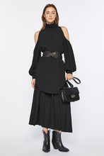 Load image into Gallery viewer, CRÊPE DE CHINE DRESS WITH CUT-OUT AND JERSEY DETAILS
