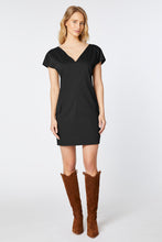 Load image into Gallery viewer, EGG-SHAPED DRESS IN STRETCHY COTTON POPLIN WITH DOUBLE V NECK
