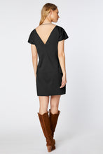 Load image into Gallery viewer, EGG-SHAPED DRESS IN STRETCHY COTTON POPLIN WITH DOUBLE V NECK
