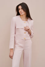 Load image into Gallery viewer, CROPPED LINEN JACKET WITH PATCH POCKETS
