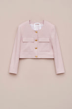 Load image into Gallery viewer, CROPPED LINEN JACKET WITH PATCH POCKETS
