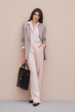 Load image into Gallery viewer, DOUBLE-BREASTED BLAZER IN STRETCHY GLEN PLAID WITH SATIN GOLD BUTTONS
