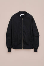 Load image into Gallery viewer, BOMBER JACKET IN COTTON GABERDINE WITH JERSEY DETAILS
