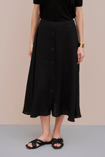 Load image into Gallery viewer, FLARED LINEN SKIRT WITH MOTHER-OF-PEARL BUTTONS
