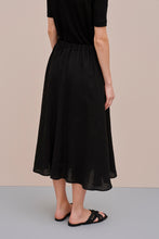 Load image into Gallery viewer, FLARED LINEN SKIRT WITH MOTHER-OF-PEARL BUTTONS
