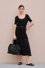 Load image into Gallery viewer, FLARED LINEN SKIRT WITH MOTHER-OF-PEARL BUTTONS
