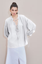 Load image into Gallery viewer, CREPE SHIRT WITH V NECK AND STRAPS
