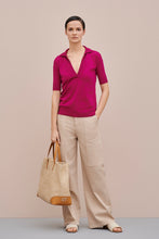 Load image into Gallery viewer, COTTON POLO SHIRT WITH THREE QUARTER SLEEVES
