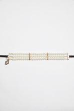 Load image into Gallery viewer, BEJEWELLED BELT WITH THREE ROWS OF WHITE PEARLS
