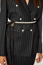 Load image into Gallery viewer, BEJEWELLED BELT WITH WHITE PEARLS
