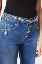Load image into Gallery viewer, BEJEWELLED NECKLACE/BELT WITH TWO ROWS OF WHITE RHINESTONES
