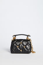 Load image into Gallery viewer, FAUX LEATHER MINI PUFFER BAG WITH DIAMOND STITCHING AND STUDS
