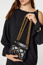 Load image into Gallery viewer, FAUX LEATHER MINI PUFFER BAG WITH DIAMOND STITCHING AND STUDS

