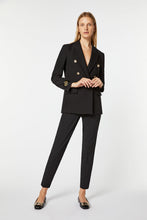 Load image into Gallery viewer, DOUBLE-BREASTED BLAZER IN STRETCHY GABARDINE WITH HERALDRY BUTTON and GOLDEN DETAIL
