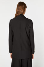 Load image into Gallery viewer, BOYFRIEND BLAZER IN STRETCHY GABARDINE WITH HERALDRY BUTTON AND GOLDEN DETAIL
