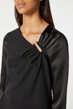 Load image into Gallery viewer, ASYMMETRIC NECKLINE MIDI DRESS IN STRETCHY VISCOSE CREPE
