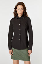 Load image into Gallery viewer, BASIC STRETCHY POPLIN SHIRT WITH PEARL BUTTONS
