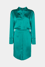 Load image into Gallery viewer, COLLARED DRESS IN STRETCHY SATIN
