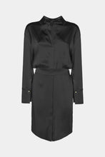 Load image into Gallery viewer, COLLARED DRESS IN STRETCHY SATIN
