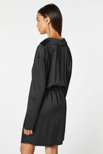 Load image into Gallery viewer, COLLARED DRESS IN STRETCHY SATIN
