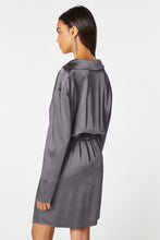 Load image into Gallery viewer, COLLARED DRESS IN STRETCHY SATIN
