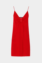 Load image into Gallery viewer, CREPE DE CHINE MIDI DRESS WITH METAL CLIP IN THE MIDDLE
