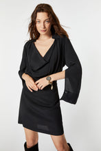 Load image into Gallery viewer, DRAPED DRESS IN CREPE DE CHINE WITH COWL NECK
